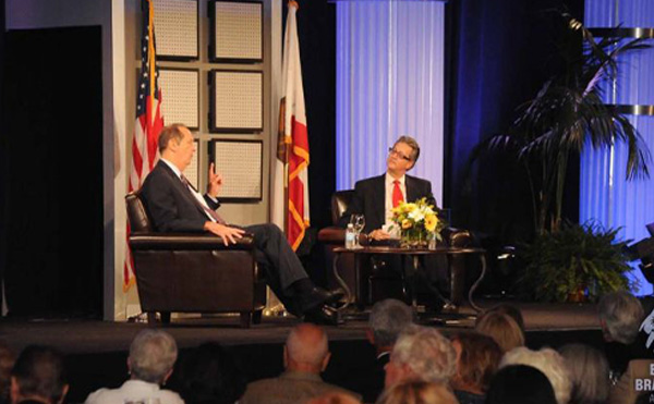 Brian Harnik moderates a conversation with Former United States Senator and NBA Hall of Famer Bill Bradley